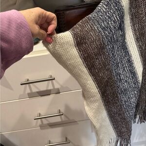 MACARON Fuzzy Cream and Gray Sweater